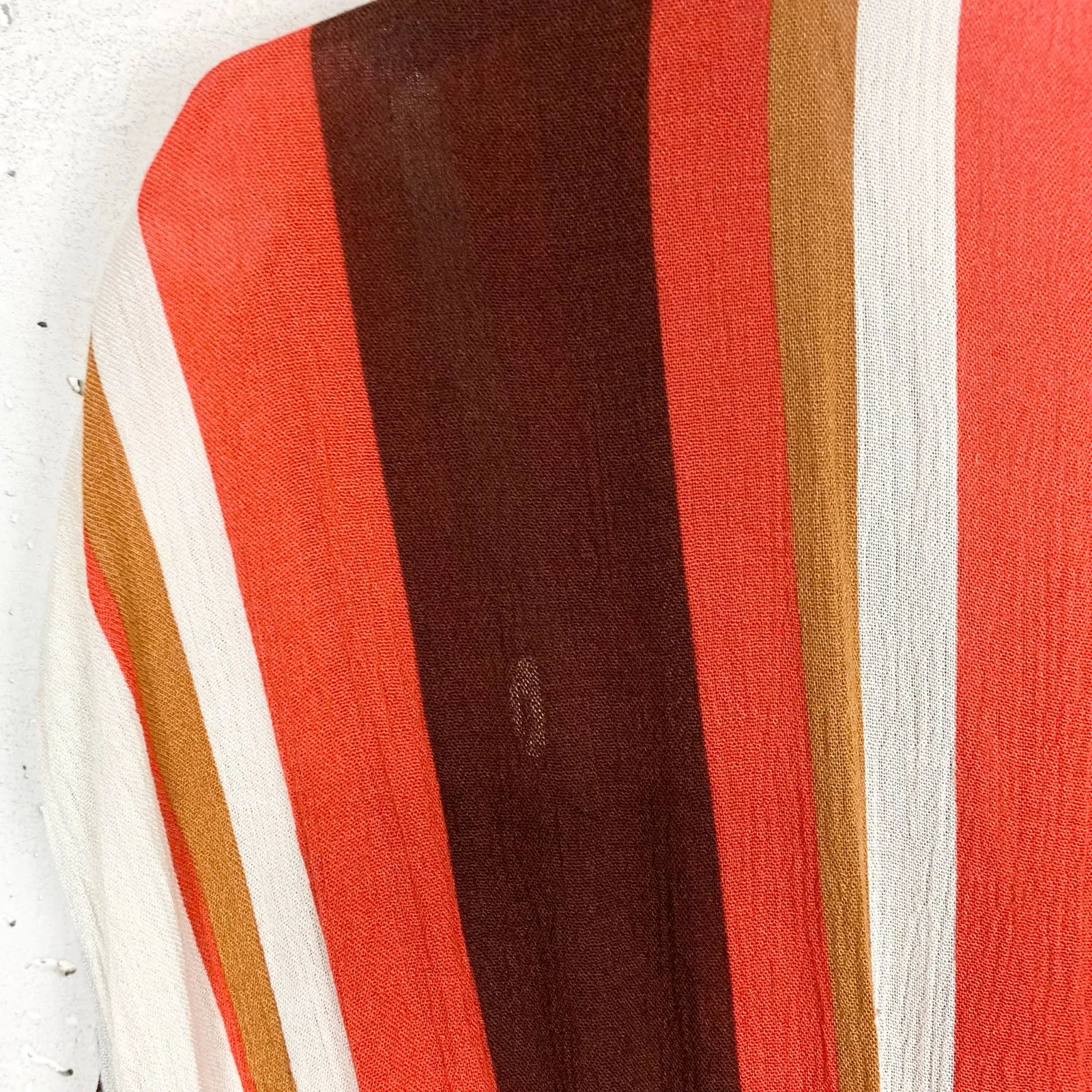 Elan Striped Maxi Cover Up Dress Plunging Bodice Slit Skirt Stripe Size Small - Image 10