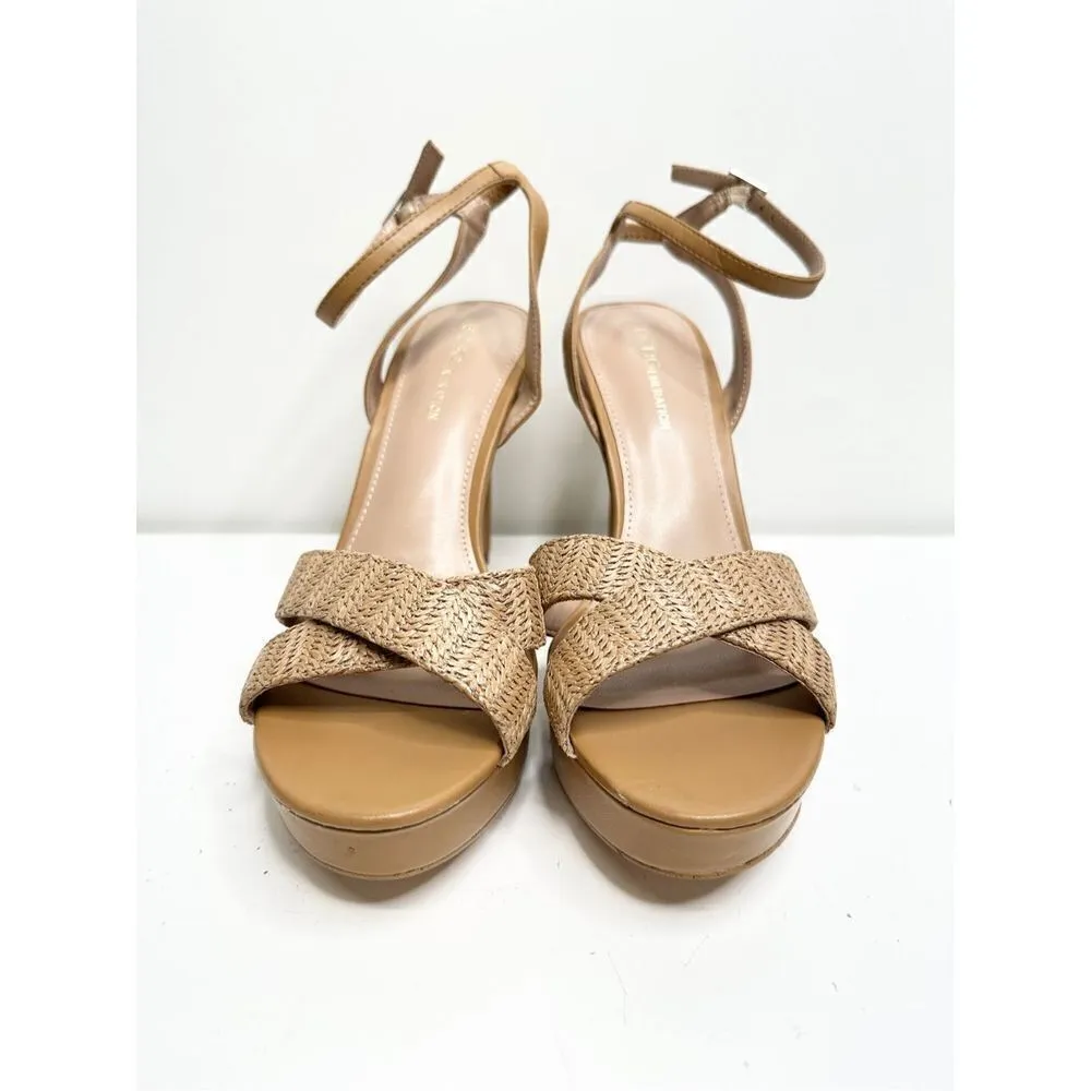 BCBGeneration Sandals Womens Size 9 Tan‎ High Heel Ankle Strap Platform - Image 2