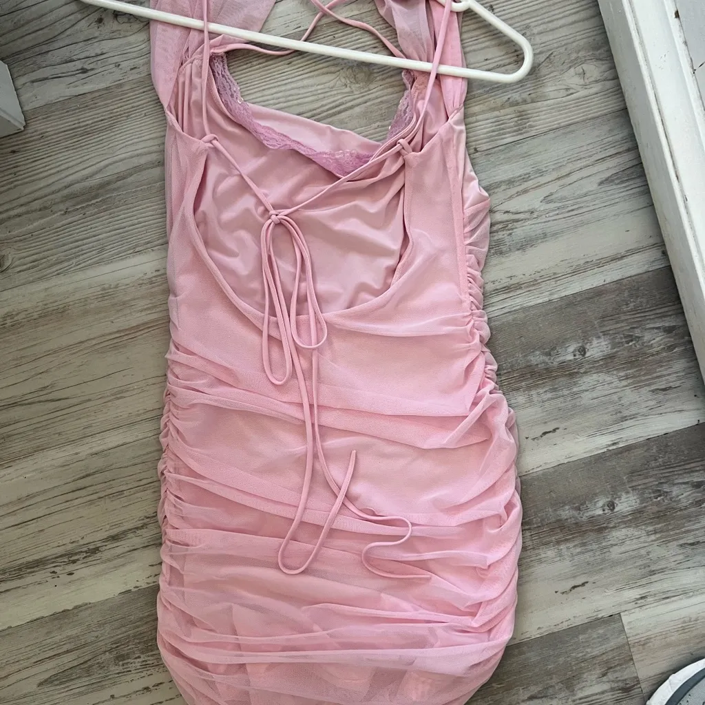 Lucy in the sky, baby pink ruched mini - Image 2