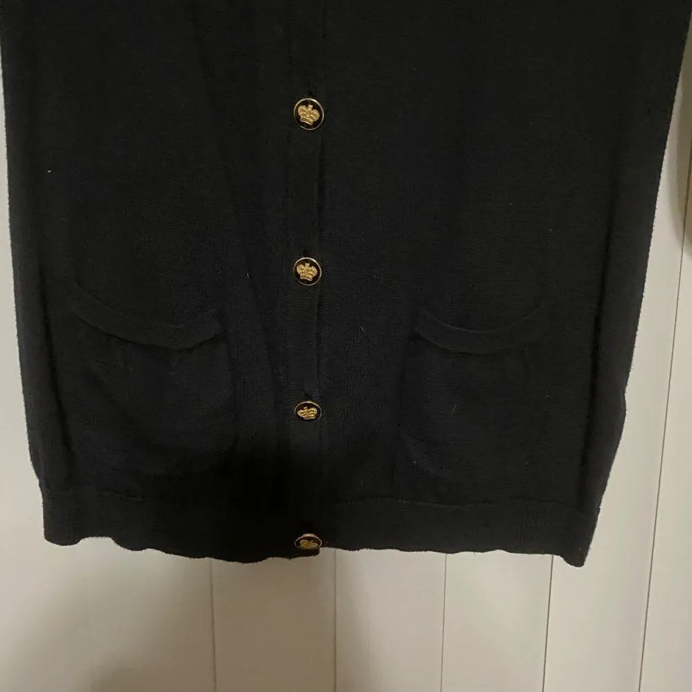 Juicy Culture black shirt sleeve blouse, crowns on buttons Black Size undefined - Image 4