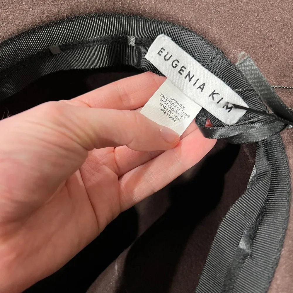 Eugenia Kim Velma Croc Trim Band Wool Cowboy Hat in Chocolate - Image 6