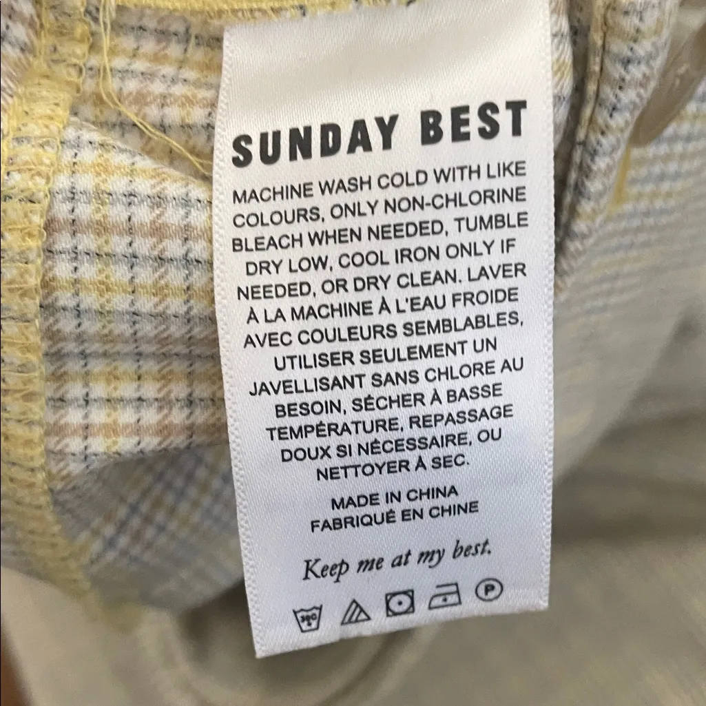 Sunday Best Yellow Plaid Skort Size 8 - Image 3