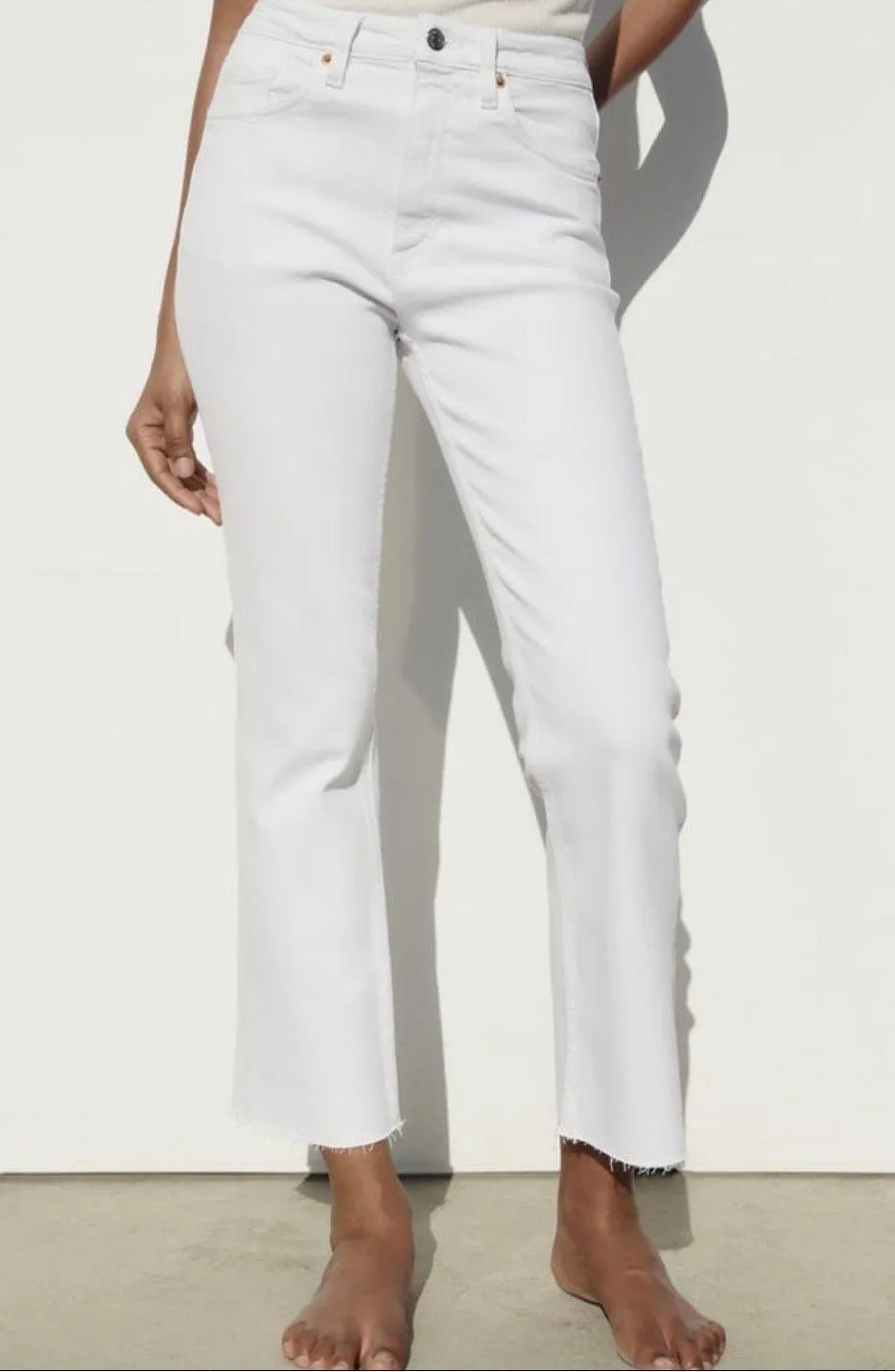 ZARA Mid-Rise Cropped Flare Jeans - Image 2