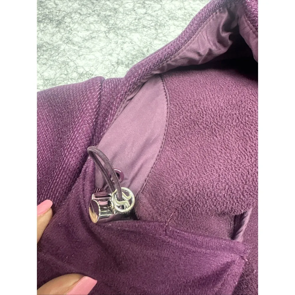 Lululemon Plum City Softshell Tweed Coat/Jacket Womens Sz 8 Full Zip‎ Hoodie Purple - Image 8