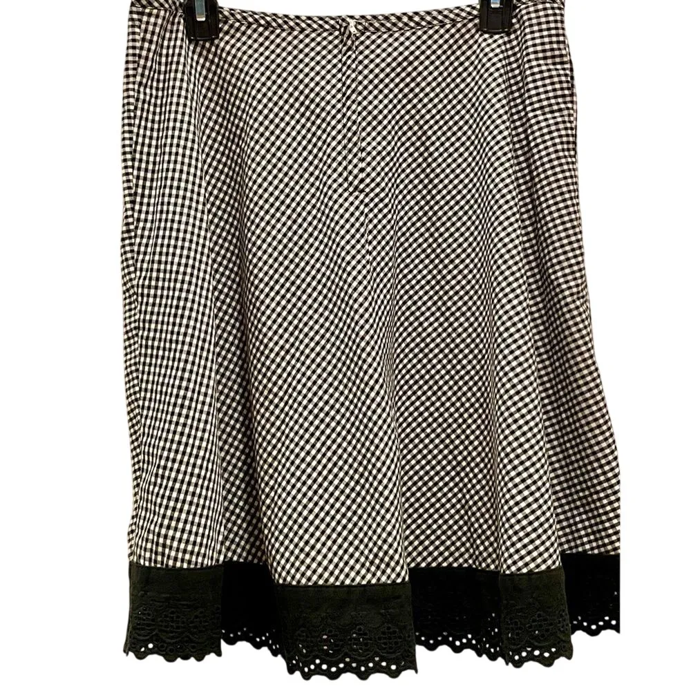 Y2K 90's My Michelle Black / White Checkered Ruffle Circle Skirt Size 9 /‎ M - Image 2