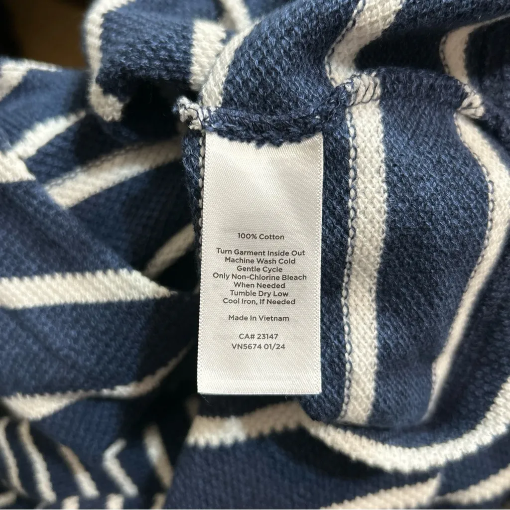 Talbots Piqué Knit Shift Mini Dress Navy White Valley Stripe Plus Sze 1x Preppy - Image 6