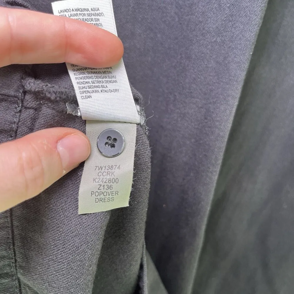 LUCKY BRAND Women's Black Denim Popover Dress Floral‎ Embroidery Sz XS $119 - Image 8