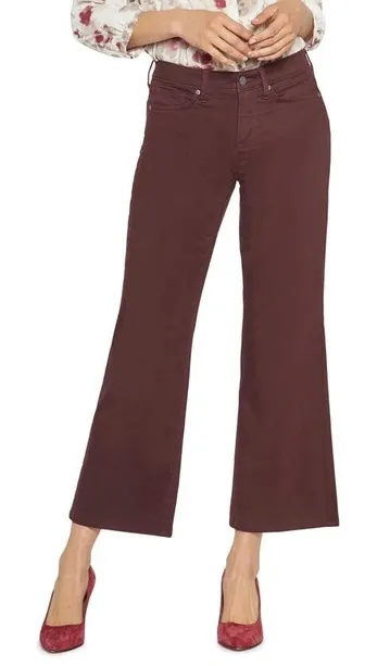 NWT NYDJ Julia Relaxed High Rise Flared Jean In Eggplant Purple Size 14 - Image 1