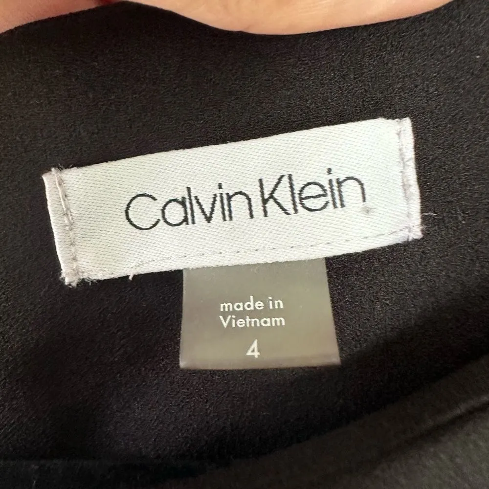 Calvin Klein Quarter Bell Sleeve Crew Neck Exposed Back Zip Sheath Dress 4 - Image 5