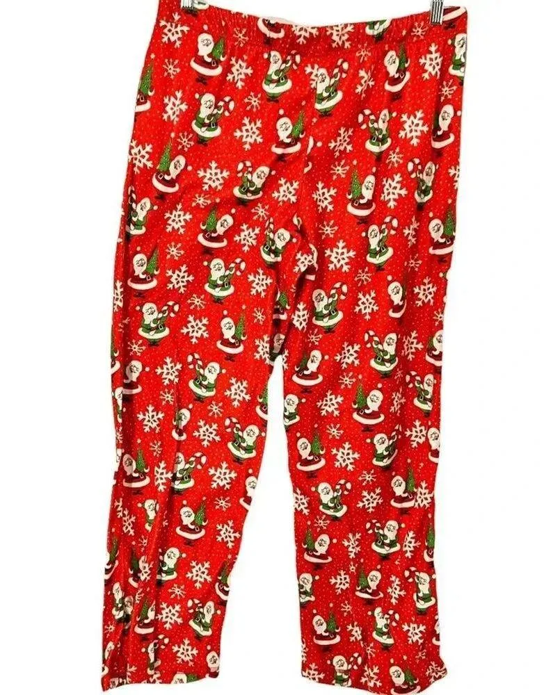 Munki Munki Christmas Holiday Santa Pajama Pants Womens Large - Image 6