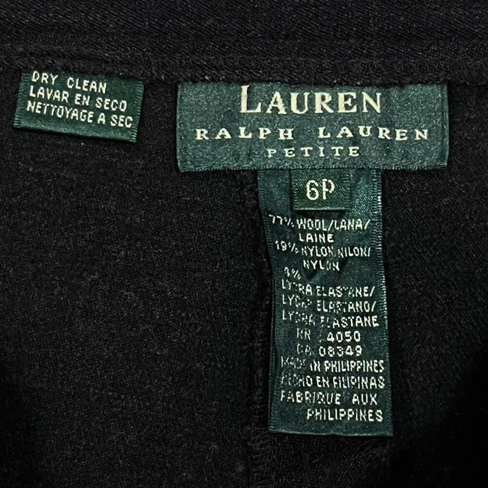 ★ Lauren Ralph Lauren Black Slim-Fit Petite Dress Pants w/ Zipper Pockets ★ - Image 5