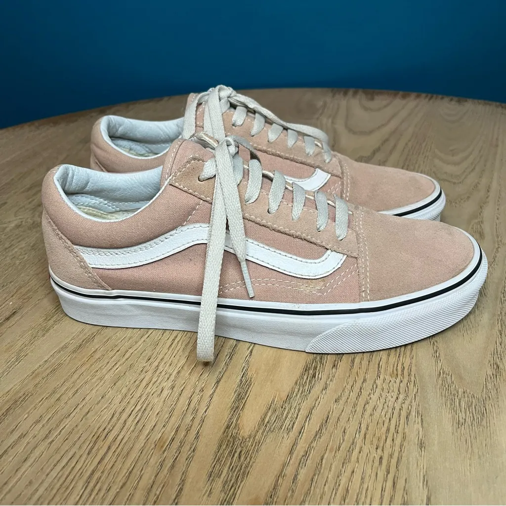 Vans Old Skool Lace Up Low Suede Canvas Sneakers Pale Pink Men’s 6/Women’s 7.5 - Image 2
