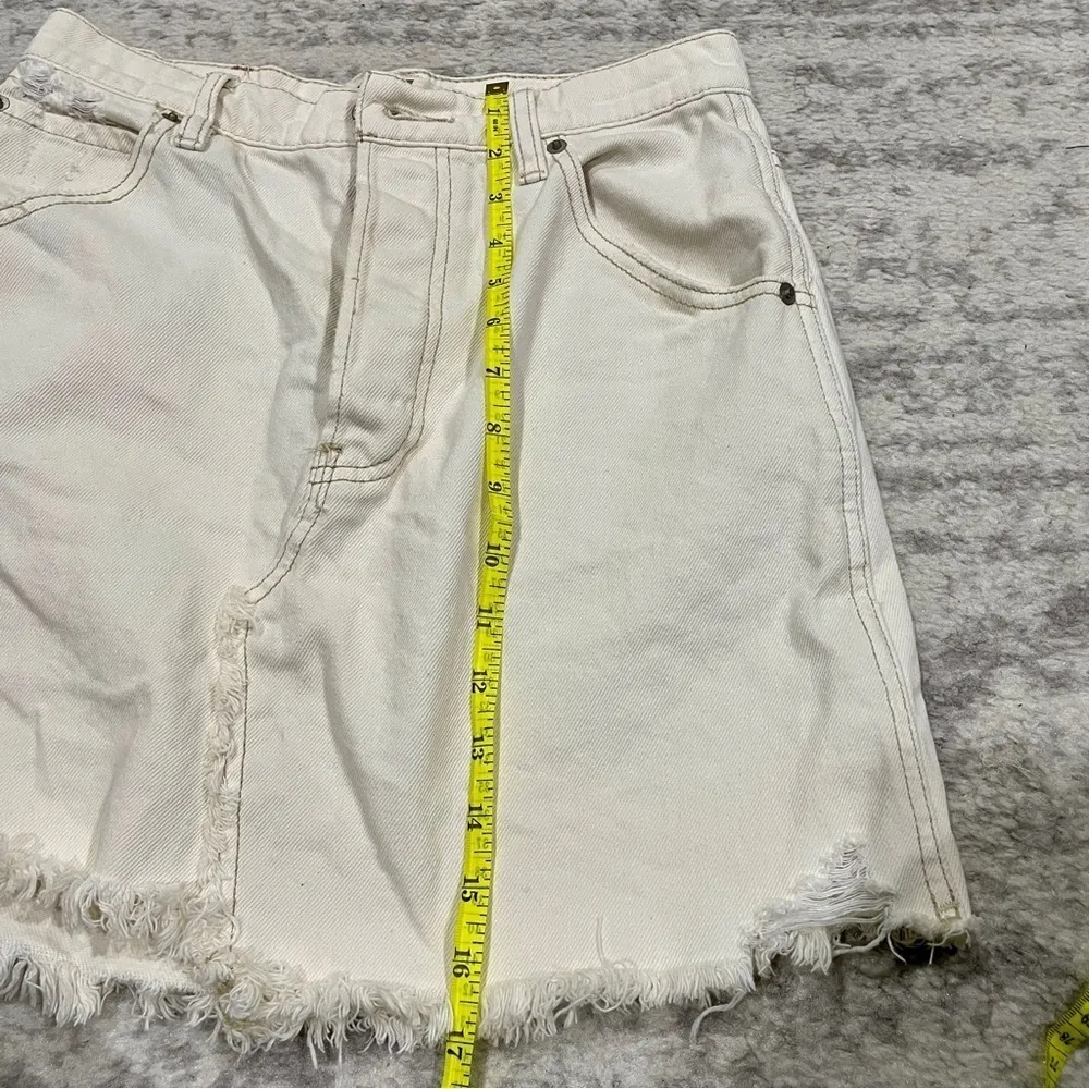 Free People Brea Cut Off Denim Skirt - Image 15