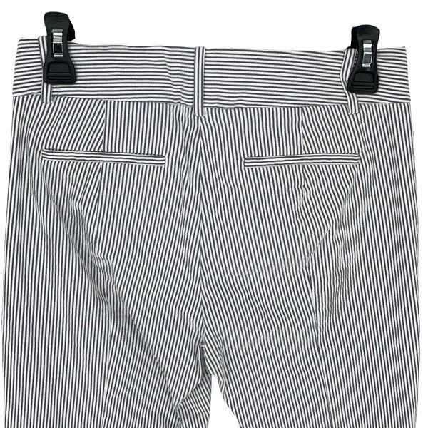 J. Crew Womens Cameron Pinstripe Cotton Blend Trouser Pants Blue White Size 2 - Image 4