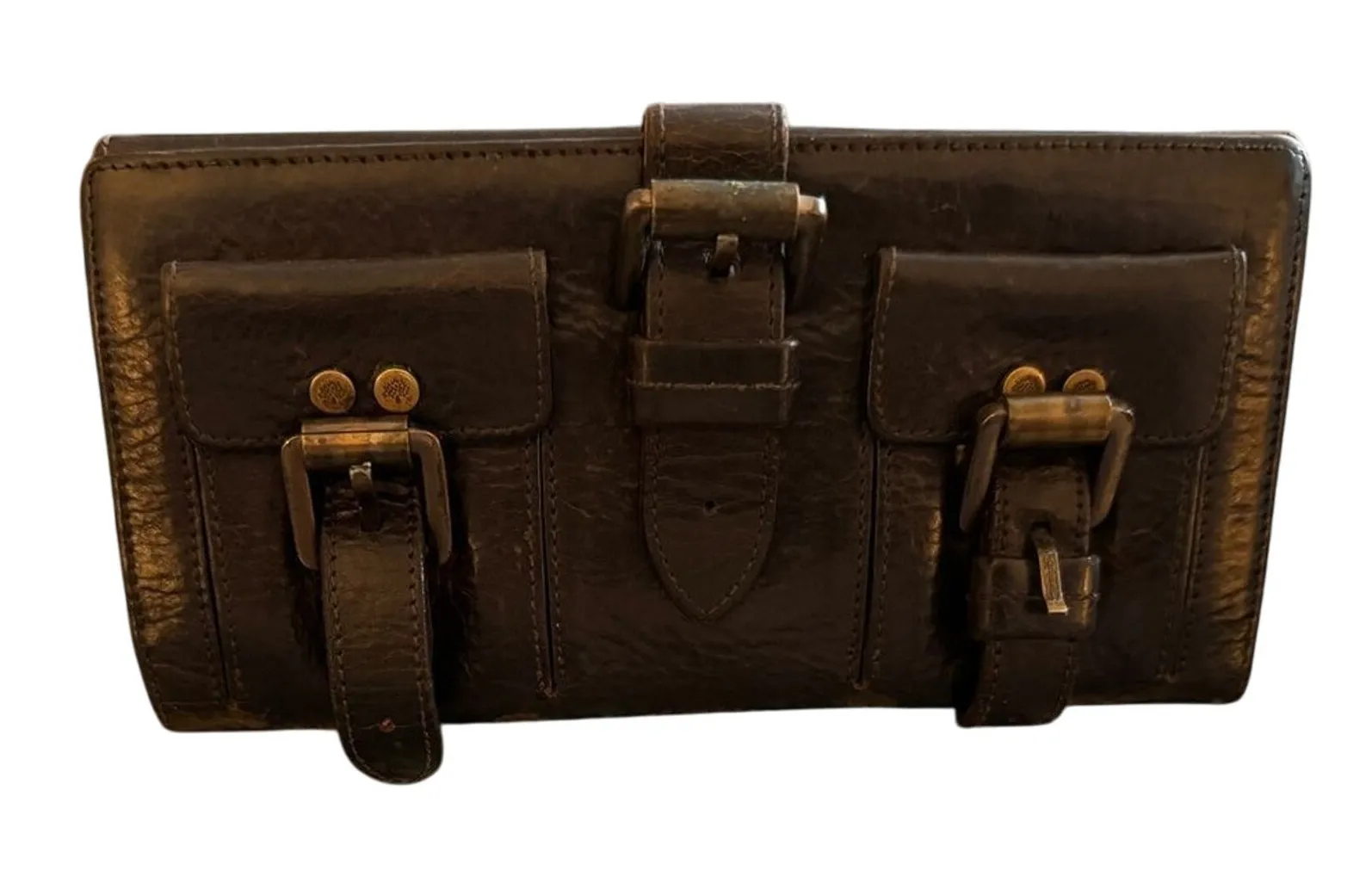 MULBERRY Roxanne Wallet in Brown Leather, Authenticated Pre-owned Vintage - Image 1