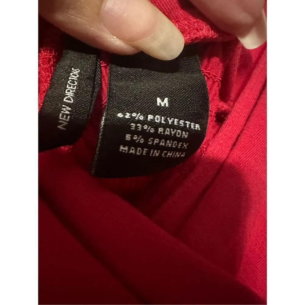 New Directions pink dress, 62% Polyester, 33% Rayon, 5% Spandex Size M - Image 3