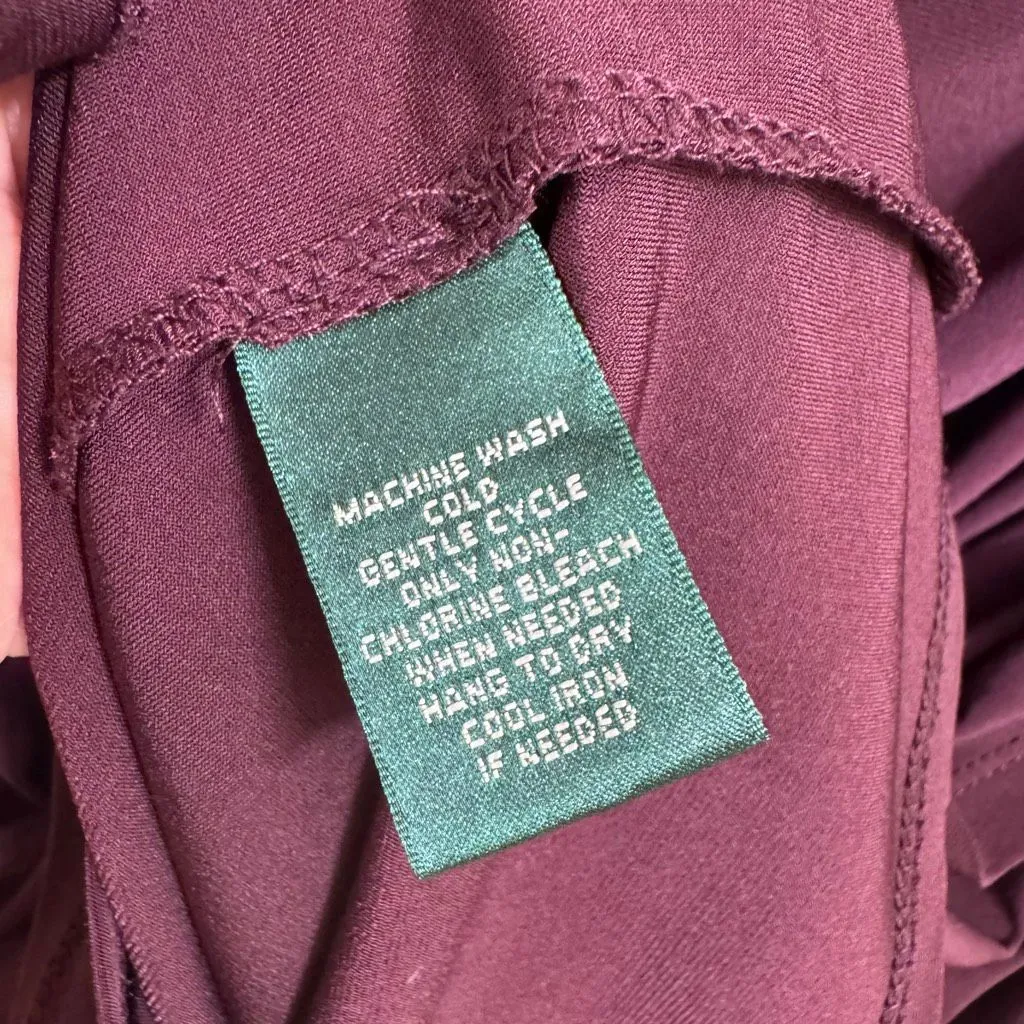 Lauren Ralph Lauren Dark Eggplant Purple Ruched Bodycon Dress Size 6 - Image 7