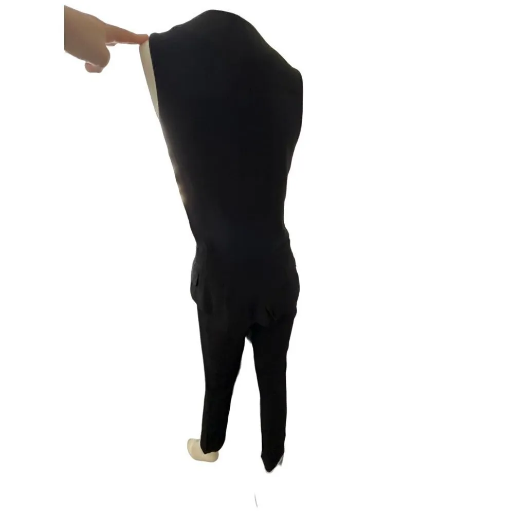 A.L.C. Sleeveless tuxedo Black Vneck wrap style Blazer Jumpsuit pantsuit XS - Image 2
