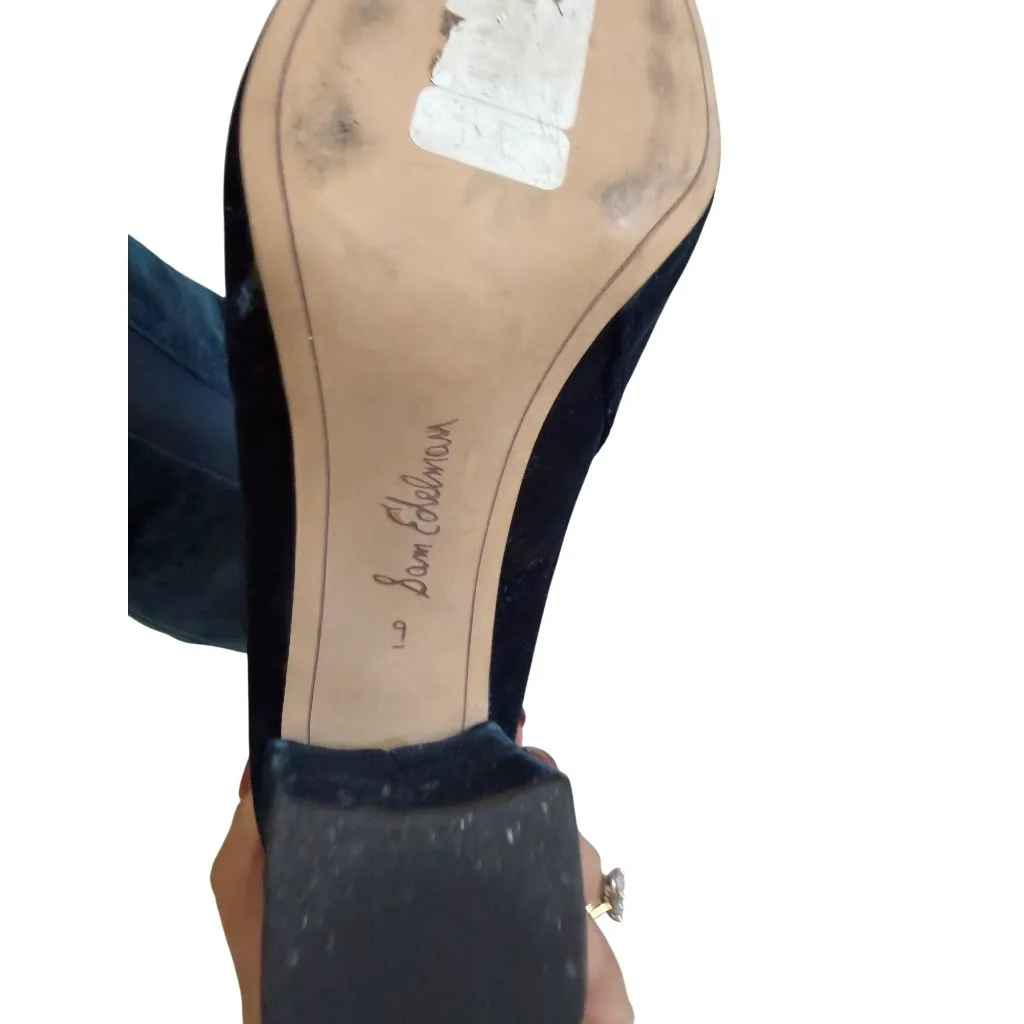 NATURALIZER Navy Blue Leather Block Heels Size 10 - Image 11