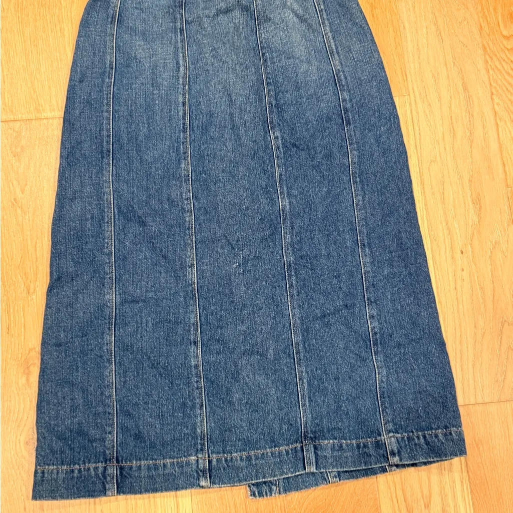 Frame Denim Le Panel Denim Midi Skirt in Skylark Size‎ 30 - Image 4