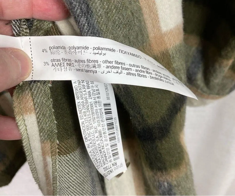 Zara Blogger Favorite Green&Beige Wool Blend Plaid Shacket Sz.M - Image 13