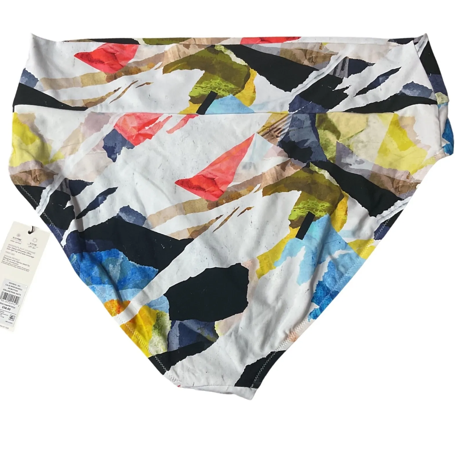 CALIA Women's Wide Banded High Rise Bikini Bottoms Size Multicolored Sz 2XL NWT Blue - Image 4