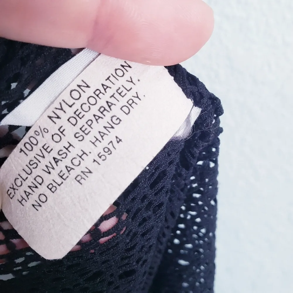 Vintage Union Made Alana Gale Black and Red Lace Mesh Floral Lingerie Bodysuit Size L - Image 11