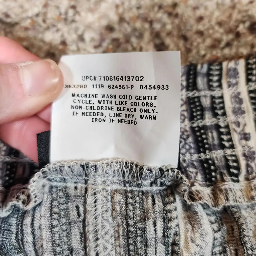 ALYX Women's Blue & White Pull On Palazzo Floral Pants Stretchy Size Large - Image 4