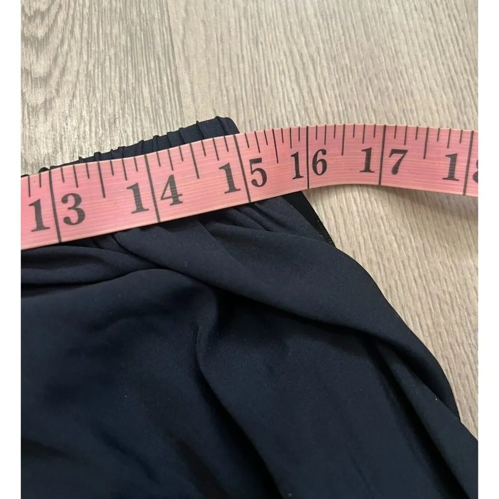 T Tahari Navy Blue Skirt Crystal Pearl Sash Ribbon Belt Size M Elastic waist - Image 10