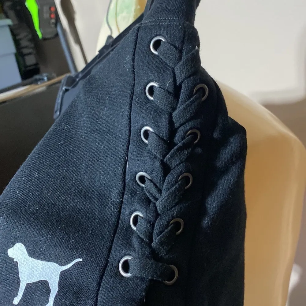 Pink Victoria’s secret’s Black Lace Up Gym Style Knit Shorts​​​​ - Image 3