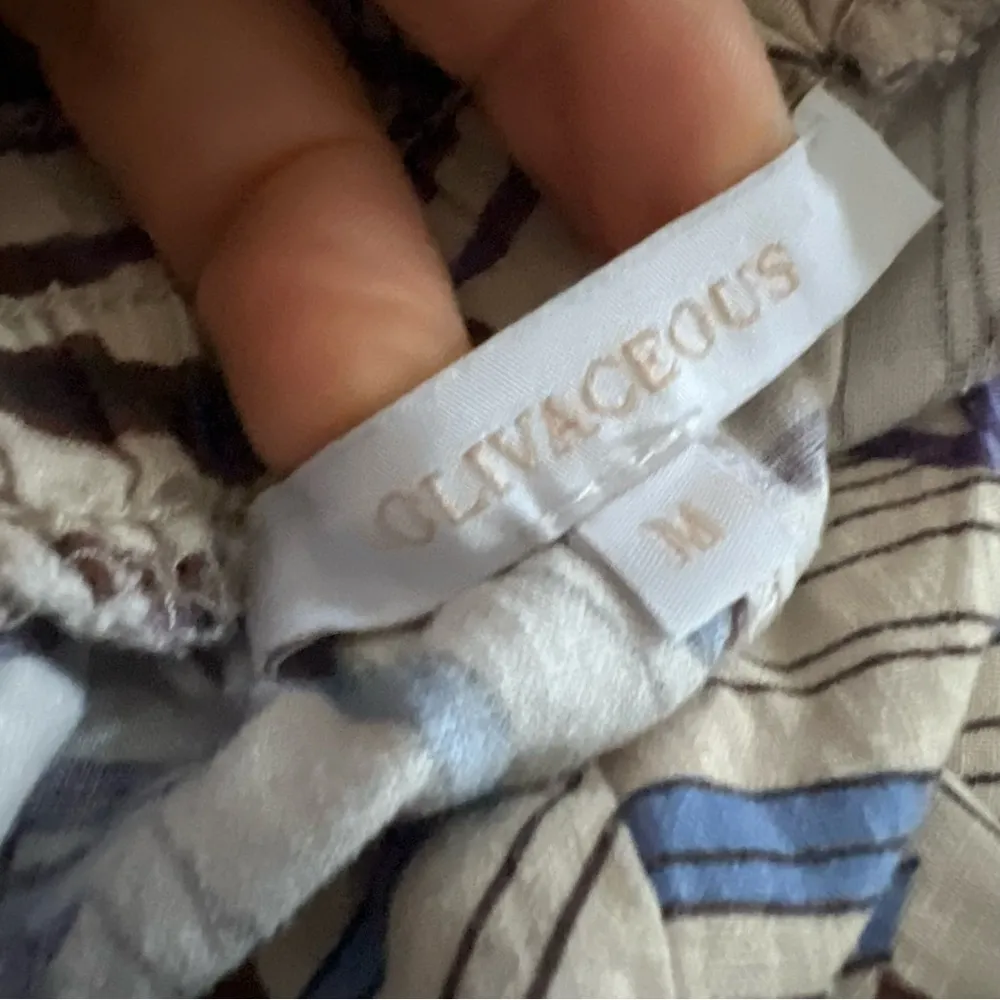 Olivaceous  Thick Elastic Geometric Linen Rayon Pull On Shorts Pockets Medium - Image 3