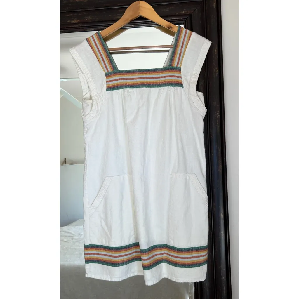 Faherty Hailee Corton White Stripe Dress - Image 4