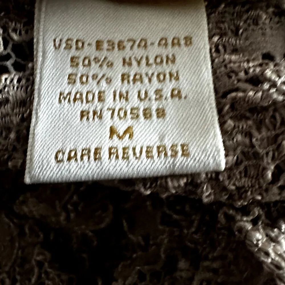 Vintage Victoria's Secret Lace Tank Gold Label Tank Y2K 90s Scalloped Brown M - Image 3