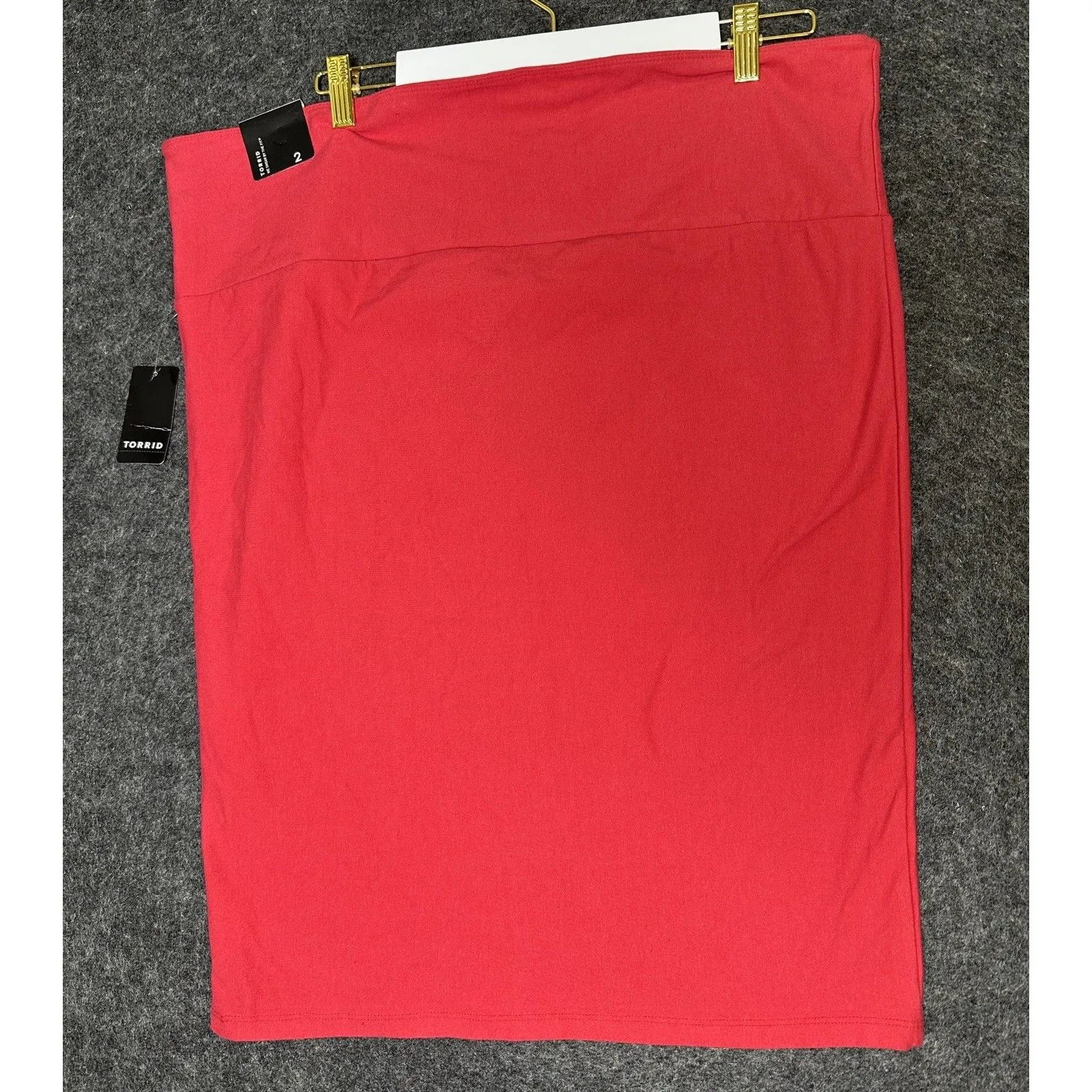 Torrid Plus Size 2X Red Rayon Pencil Skirt, new Stretch Waist - Image 4