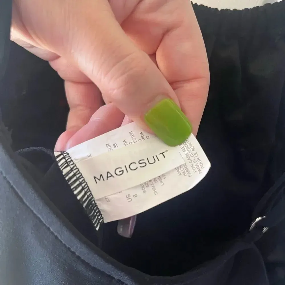 Magicsuit Flower Child Parker One Piece Swim Dress Size 8 Black - Image 11