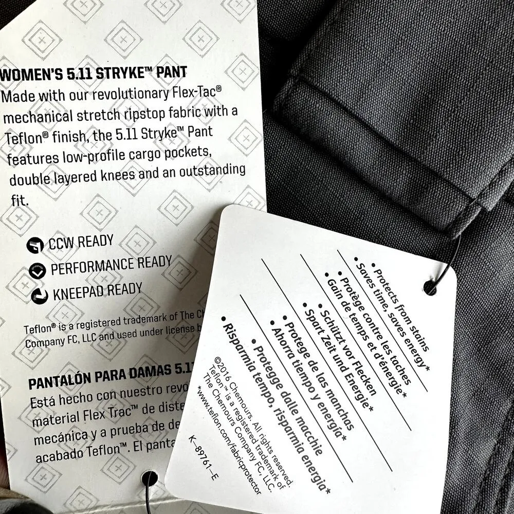 5.11 Tactical Stryke Pants 12-Pocket Mid Rise Straight Leg Gray Storm 14 NWT - Image 4