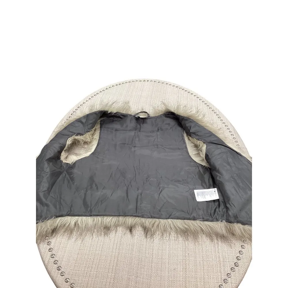 H & M brown/cream Faux Fur Vest size 6 SKU 644 - Image 6
