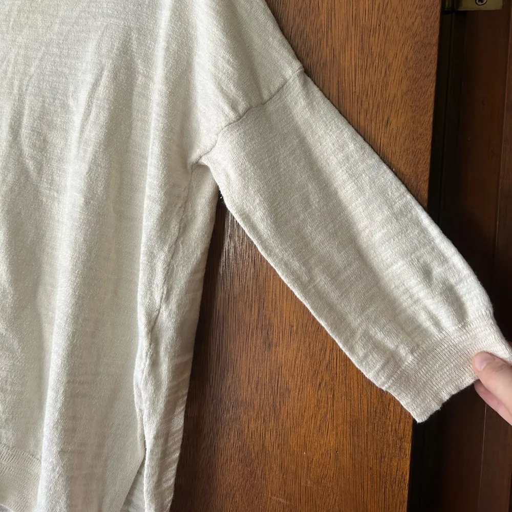 🔴MOTH ANTHROPOLOGIE size M heather ivory 3/4 dolmen sleeve knit top/sweater - Image 4