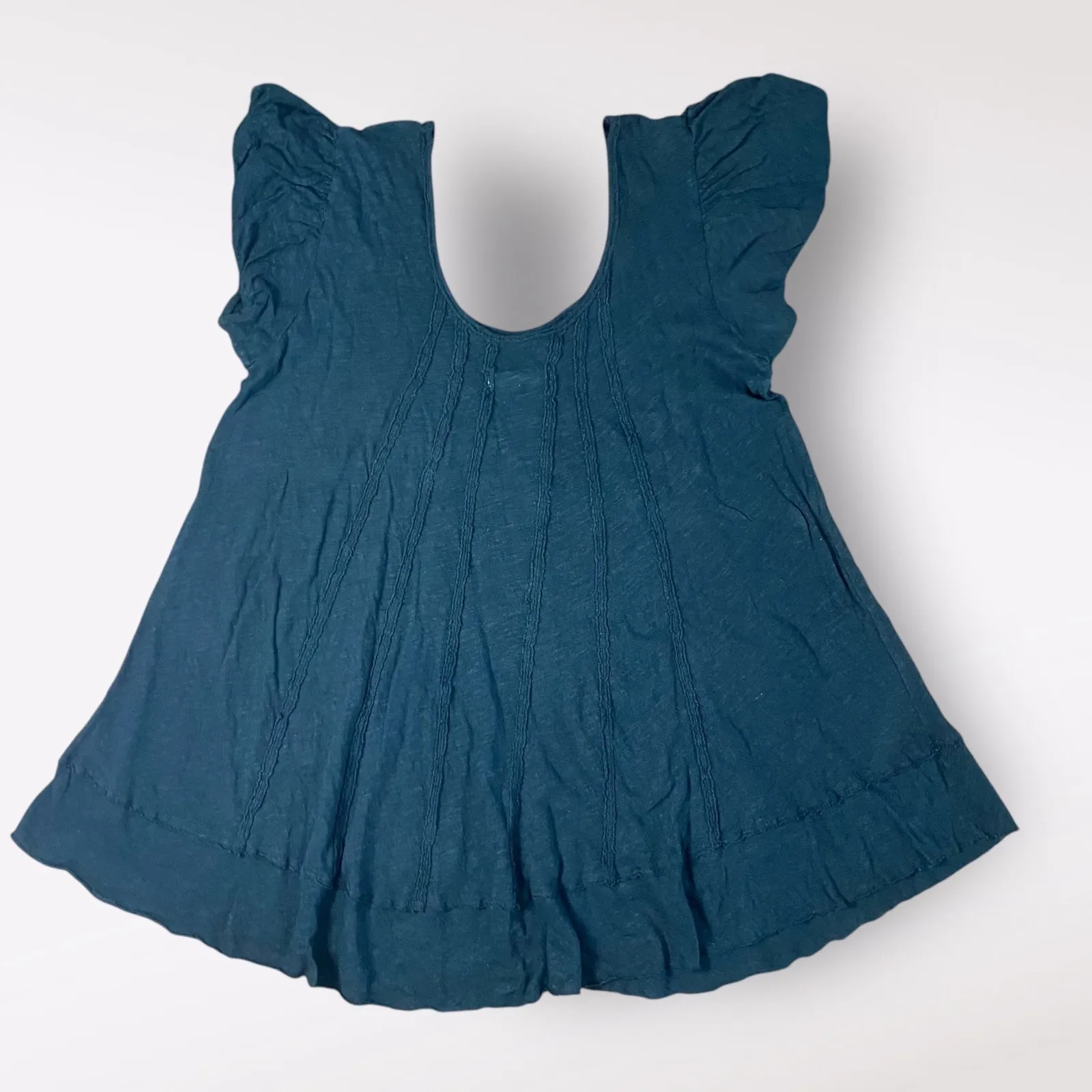 Free People We The Free Linen Star Top‎ Womens Size Medium Washed Black - Image 5