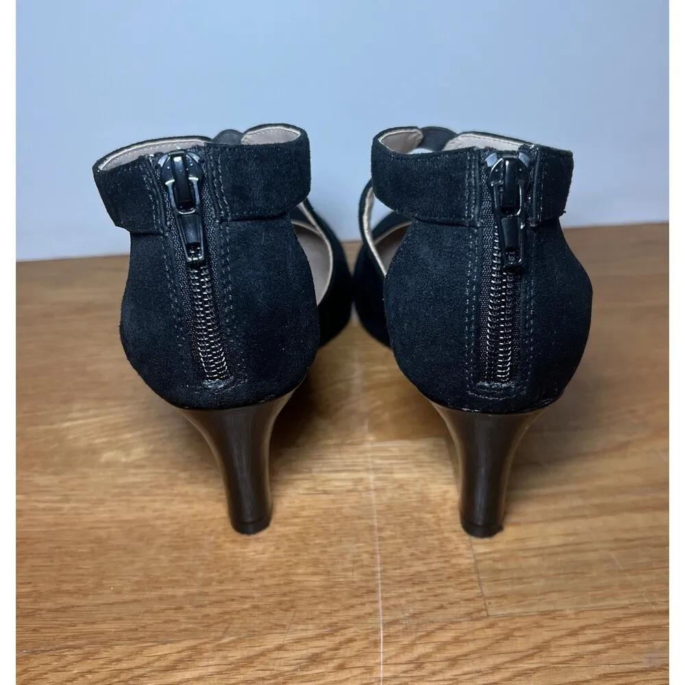 LifeStride Giovanna 2 Shoes Womens Size 6.5 Black Suede Dress Heels Comfort Soft - Image 10