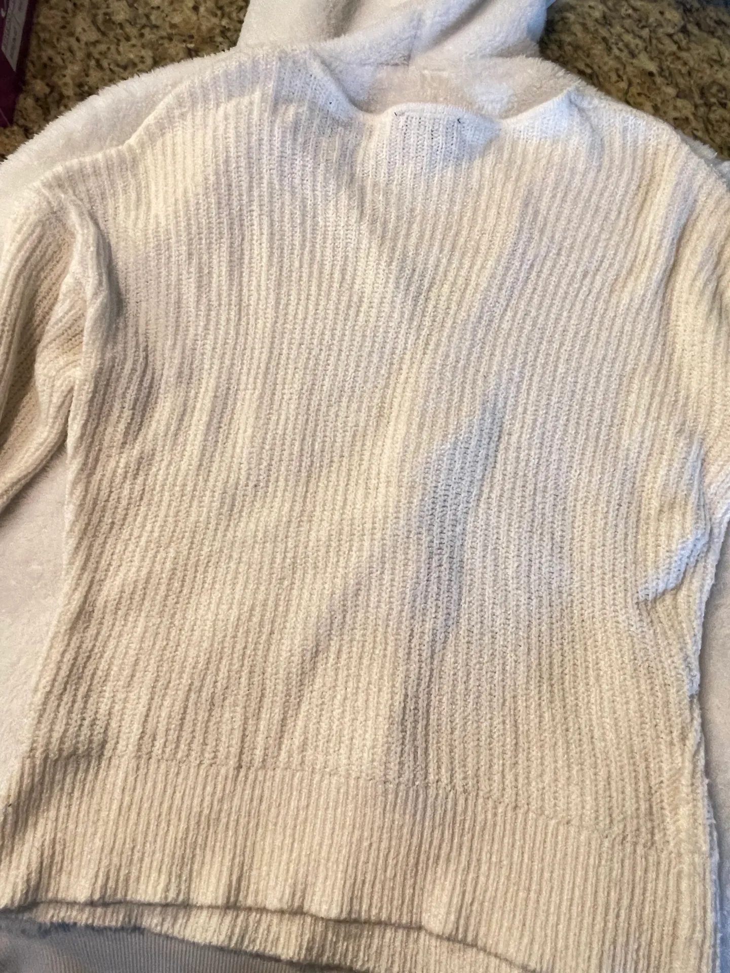 EXPRESS White Deep V Neck Knit Top - Image 3