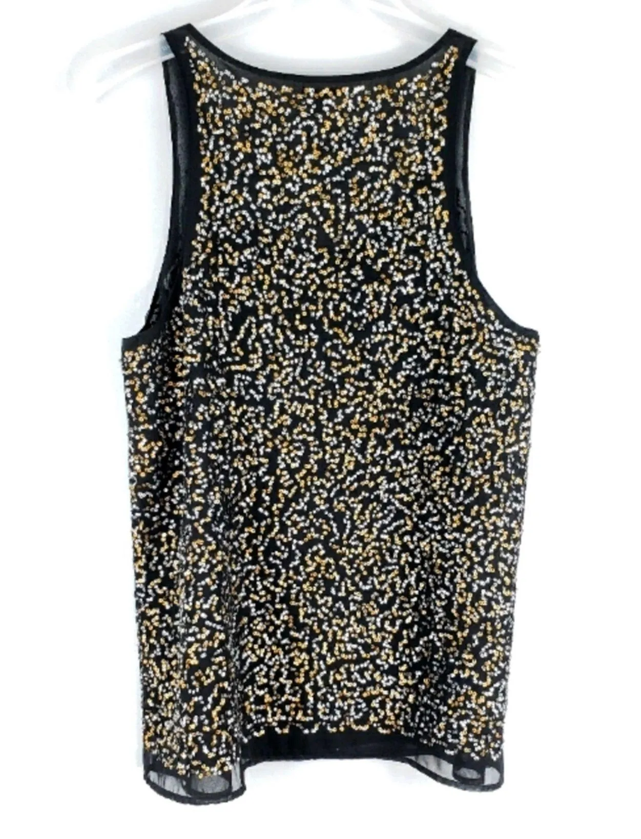 Sparkle Sequin Mesh Tank Top Size M - Image 2