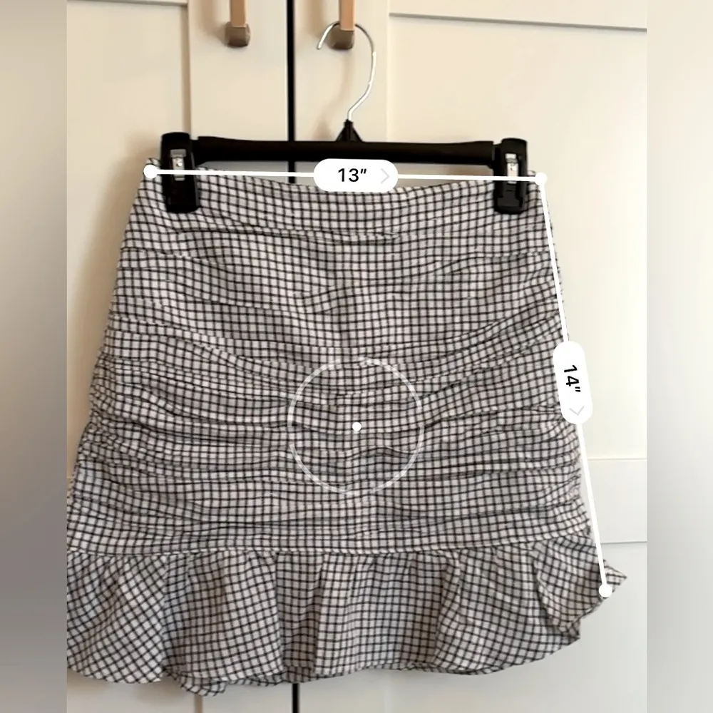 Abercrombie & Fitch Black and White Linen blend Checkered Skirt Coquette - Image 5