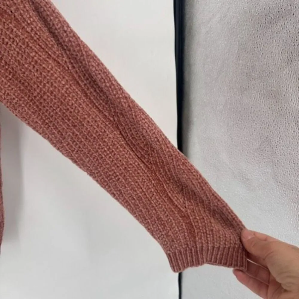 Stradivarius Women's Textured V-Neck Drop Shoulder So Soft Sweater Mauve Small - Image 6