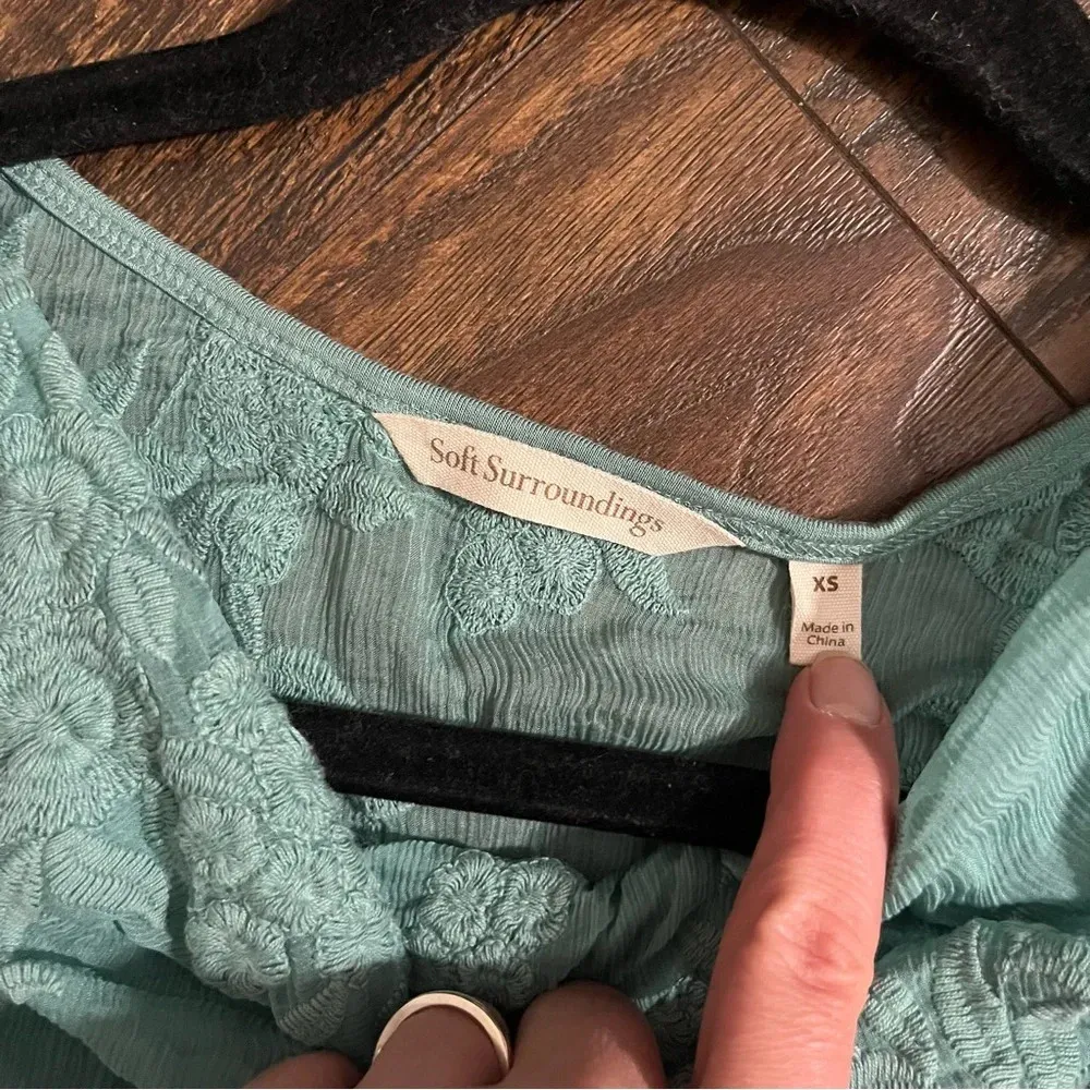 Soft Surroundings Dress Womens XS Blue Layered Embroidered Midi Maxi - Image 5