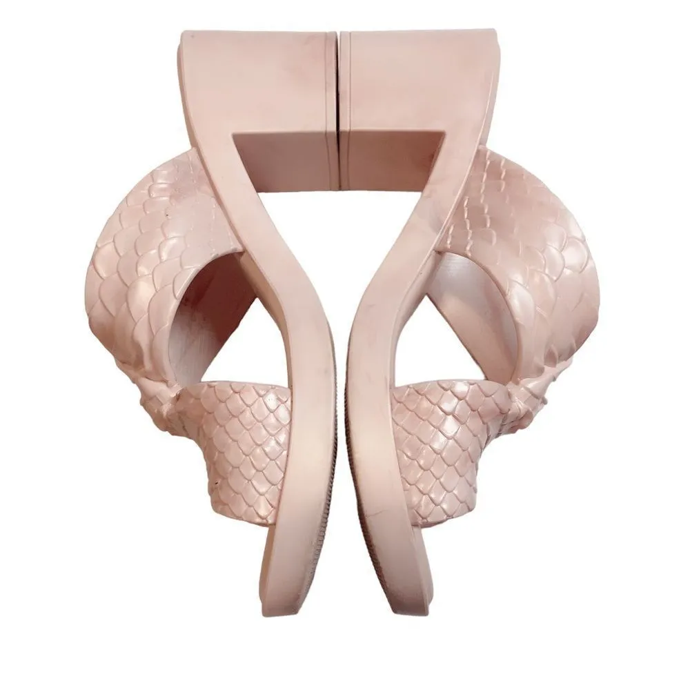 Y2K Baja East By Melissa Python Textured Block Heel Sandal 9.5 - Image 7