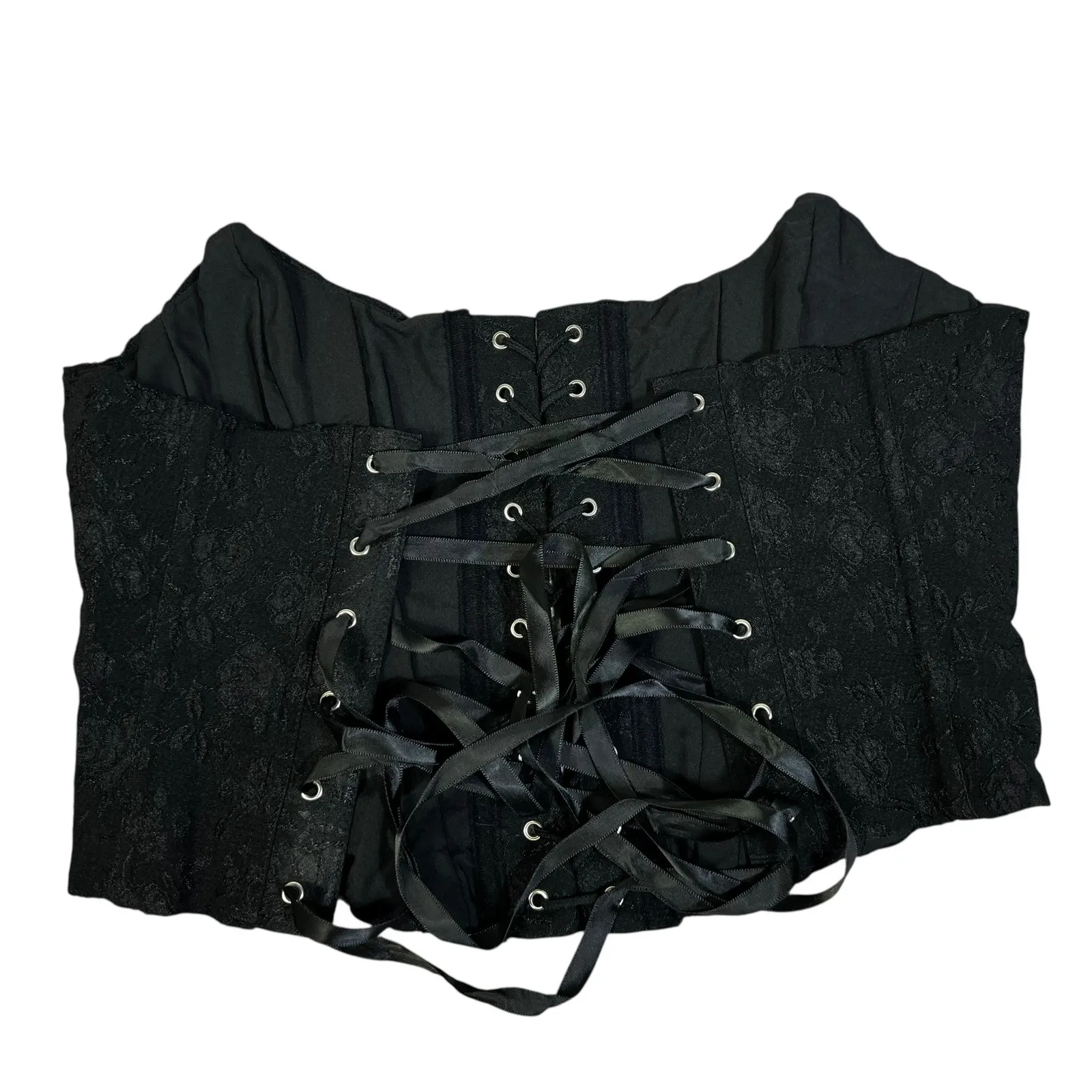 Black Lace Corset Top Women's Size M Boned Bustier Lingerie Steampunk Size M - Image 3