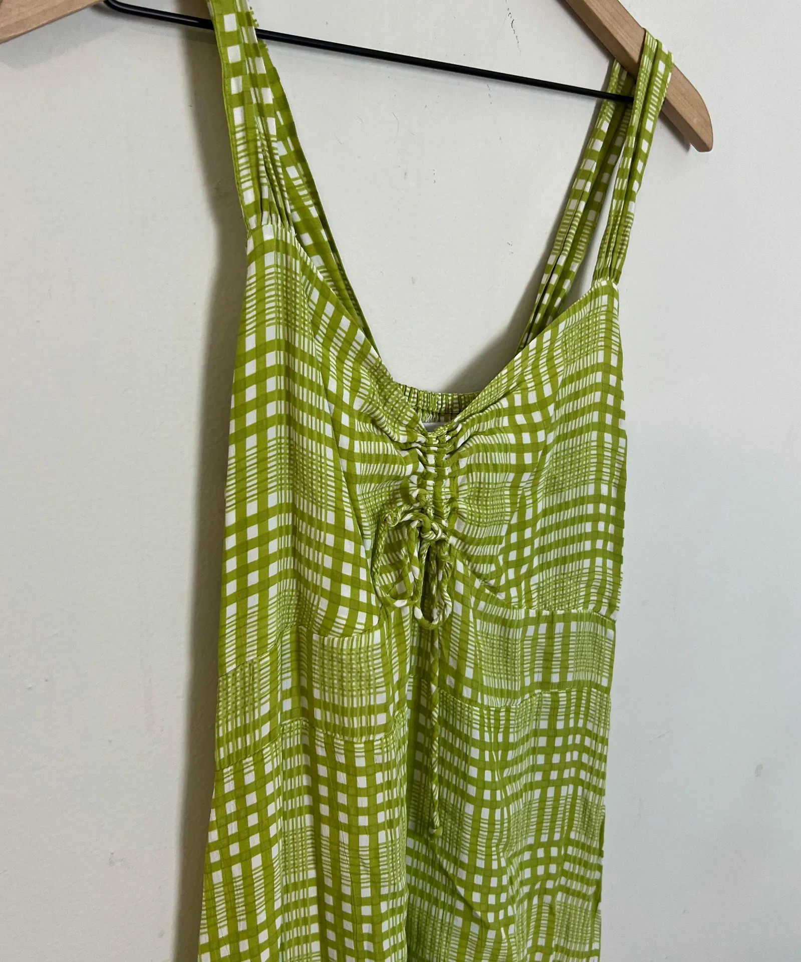 Faithfull the Brand - Imogen Mini Dress Djerra Check Lime Green Cocktail Summer - Image 3
