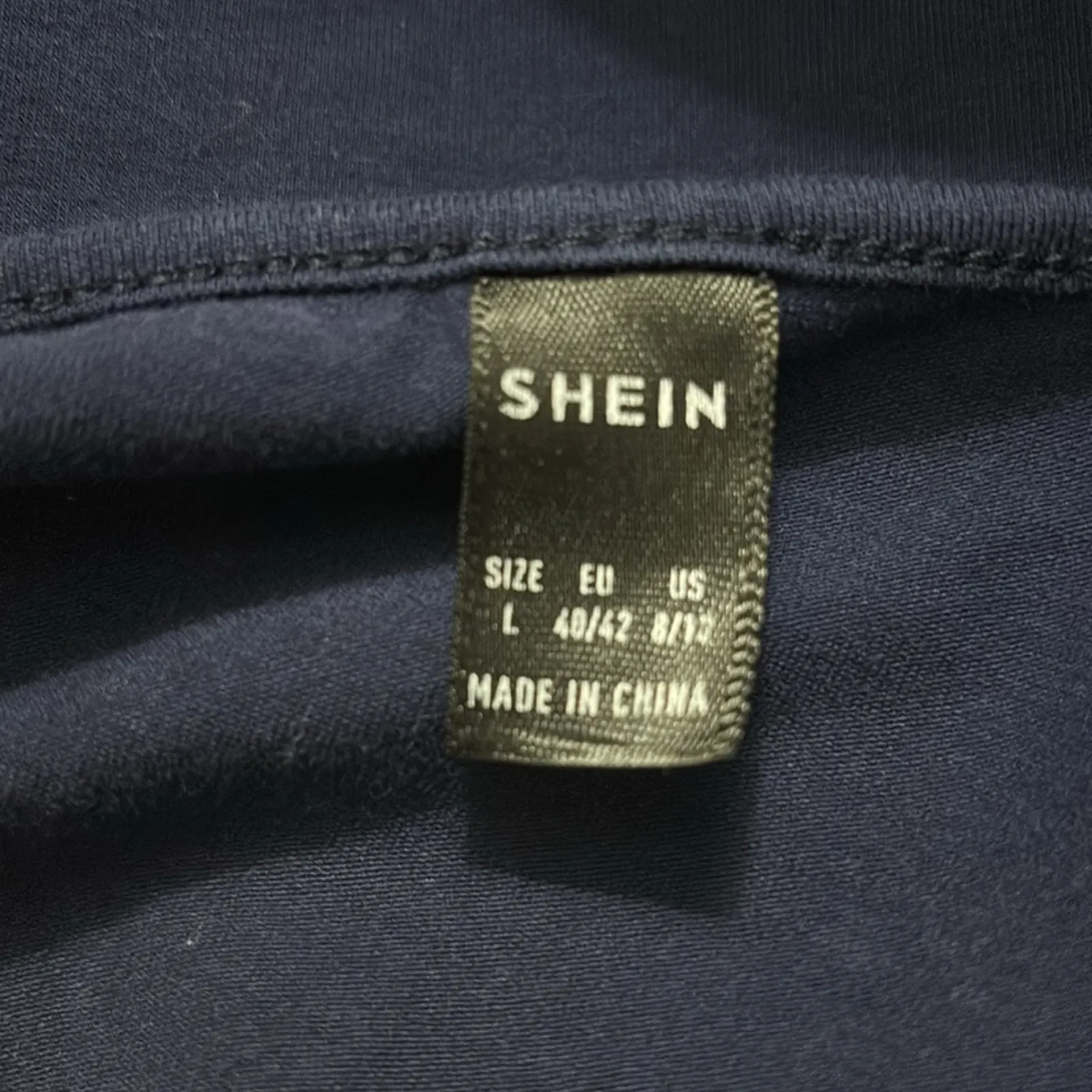 SHEIN Navy Shirred Tie Front Crop Top L Casual Boho Costal Cowgirl Festival - Image 8