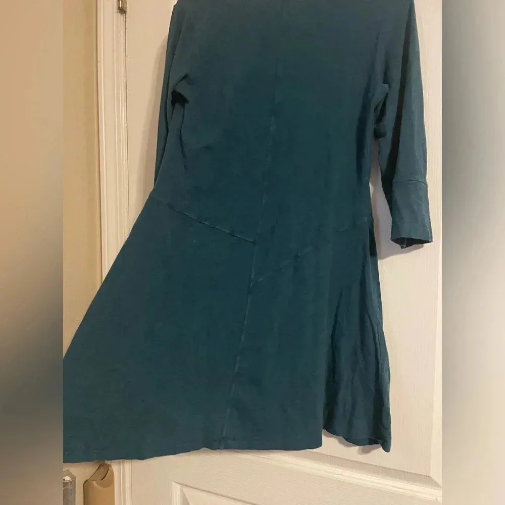 Blue Canoe Organic Blue Knee Length Long Sleeve Dress Size Medium Boho Preppy - Image 7